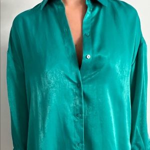 Zara Turquoise Button Down